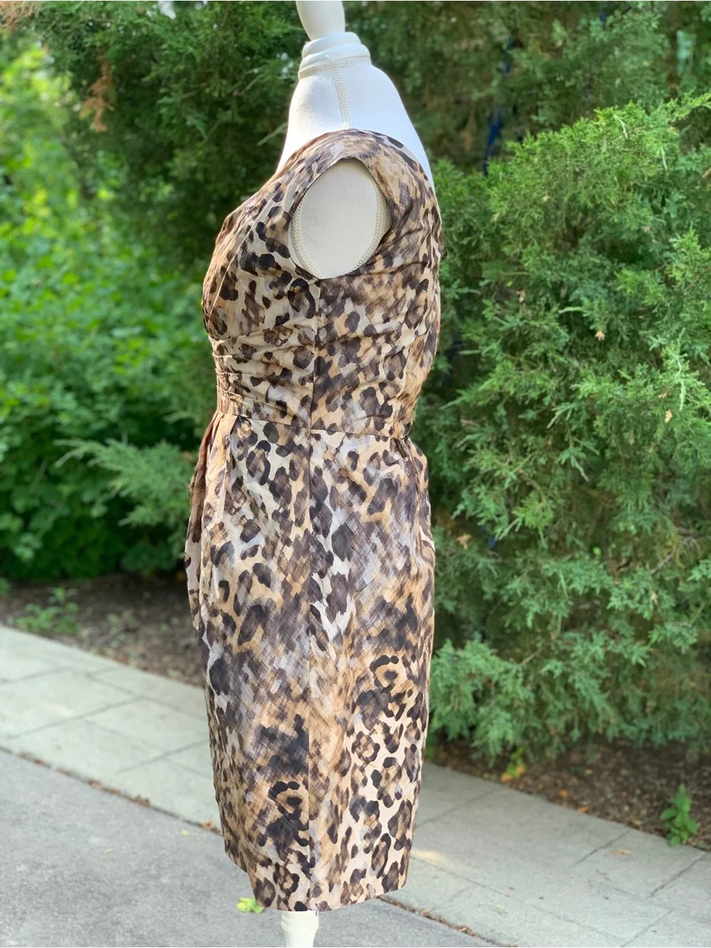 Suzi Chin for Maggy Boutique Brown Leopard Print V-Neck Dress